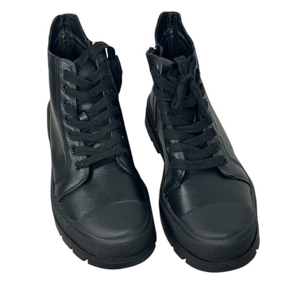 Milocaca Black Lace Up High-Top Side Zip Platform Sneaker Boots Size 11 NWOT - Picture 4 of 16